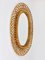 Large Mid-Century Oval Rattan and Bamboo Sunburst Wall Mirror by Franco Albini, 1950s, Image 6