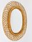 Large Mid-Century Oval Rattan and Bamboo Sunburst Wall Mirror by Franco Albini, 1950s, Image 4