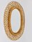 Large Mid-Century Oval Rattan and Bamboo Sunburst Wall Mirror by Franco Albini, 1950s 5