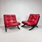 Vintage Black & Red Scissor Chairs, 1980s, Set of 2 4