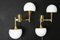 Mid-Century Modern Sconces in Brass & White Glass by Sciolari for Stilnovo, 1960s, Set of 2, Image 10