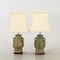 Patinated Bronze Table Lamps with Silk Lampshades attributed to William Billy Haines, 1960s, Set of 2 1