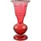 Bohemian Red Crystal Vase with Grape Leaves, 1800s 1