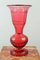 Bohemian Red Crystal Vase with Grape Leaves, 1800s 4