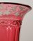 Bohemian Red Crystal Vase with Grape Leaves, 1800s 5