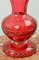 Bohemian Red Crystal Vase with Grape Leaves, 1800s 3