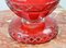 Bohemian Red Crystal Vase with Grape Leaves, 1800s 2