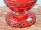 Vase Bohemian en Cristal Rouge avec Feuilles de Vigne, 1800s 2