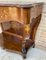 French Marquetry Walnut Console with Drawer, 1950s 5
