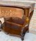 French Marquetry Walnut Console with Drawer, 1950s 12