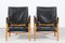Safari Chairs with Black Leather by Kaare Klint for Rud Rasmussen, Denmark, 1960s, Set of 2, Image 3