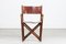 Mid-Century Danish Director's Chair in Elm, Leather & Brass, 1960s, Image 2