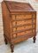 Vintage French Carved Secretaire in Oak, 1940s 5