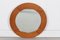 Danish Modern Brutalist Style Round Wall Mirror in Pine, 1980s 1