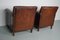 Vintage Art Deco Dutch Cognac Leather Club Chairs, Set of 2 8