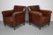Vintage Art Deco Dutch Cognac Leather Club Chairs, Set of 2 2