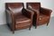 Vintage Art Deco Dutch Cognac Leather Club Chairs, Set of 2 4