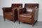 Vintage Art Deco Dutch Cognac Leather Club Chairs, Set of 2, Image 5