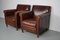 Vintage Art Deco Dutch Cognac Leather Club Chairs, Set of 2 13