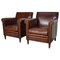 Vintage Art Deco Dutch Cognac Leather Club Chairs, Set of 2 1