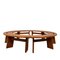 Dining Table and Benches in Elm from Pierre Chapo, 1970s, Set of 5 4