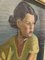 Artiste Finlandais, Jeune Femme en Robe Jaune, 1930s, Huile sur Toile, Encadrée 12