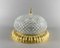 Vintage Ceiling Lamp in Glass Shade & Gilt Bronze Fitting 1