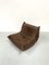 French Chestnut Brown Leather Togo Lounge Chair by Michel Ducaroy for Ligne Roset, 1970s 10