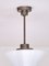 Cone Shaped Pendant Light in Opal Glass & Nickel from Gispen, Netherlands, 1930s 8