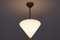 Cone Shaped Pendant Light in Opal Glass & Nickel from Gispen, Netherlands, 1930s 5