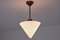 Cone Shaped Pendant Light in Opal Glass & Nickel from Gispen, Netherlands, 1930s 6