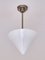 Cone Shaped Pendant Light in Opal Glass & Nickel from Gispen, Netherlands, 1930s 4