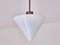 Cone Shaped Pendant Light in Opal Glass & Nickel from Gispen, Netherlands, 1930s 3