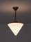 Cone Shaped Pendant Light in Opal Glass & Nickel from Gispen, Netherlands, 1930s 7