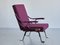 Digamma Armchair in Purple Dedar Fabric & Brass by Ignazio Gardella, 2010s 10