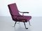 Digamma Armchair in Purple Dedar Fabric & Brass by Ignazio Gardella, 2010s 2