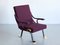 Digamma Armchair in Purple Dedar Fabric & Brass by Ignazio Gardella, 2010s 13