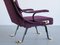 Digamma Armchair in Purple Dedar Fabric & Brass by Ignazio Gardella, 2010s 8