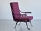 Digamma Armchair in Purple Dedar Fabric & Brass by Ignazio Gardella, 2010s 9