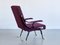 Digamma Armchair in Purple Dedar Fabric & Brass by Ignazio Gardella, 2010s 16