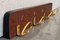 Mid-Century Modern Italian Wall Coat Hanger in Wood and Brass, 1960s, Image 5
