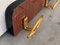 Italienischer Mid-Century Wandgarderobe aus Holz & Messing, 1960er 8