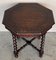 Antique Hexagonal Side or Center Walnut Table with Six Carved Legs, 1890s 7