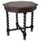 Antique Hexagonal Side or Center Walnut Table with Six Carved Legs, 1890s, Image 1
