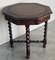 Antique Hexagonal Side or Center Walnut Table with Six Carved Legs, 1890s 3