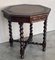 Antique Hexagonal Side or Center Walnut Table with Six Carved Legs, 1890s, Image 4