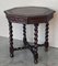 Antique Hexagonal Side or Center Walnut Table with Six Carved Legs, 1890s 8