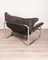 Vintage Italian Lounge Chair in Steel and Black Leather, 1970s, Image 4