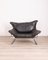 Vintage Italian Lounge Chair in Steel and Black Leather, 1970s, Image 1