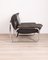 Vintage Italian Lounge Chair in Steel and Black Leather, 1970s, Image 2